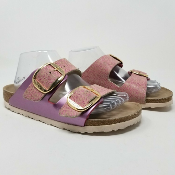 birkenstock arizona pink gold